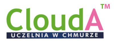 the graphic shows the logotype of the CloudA system